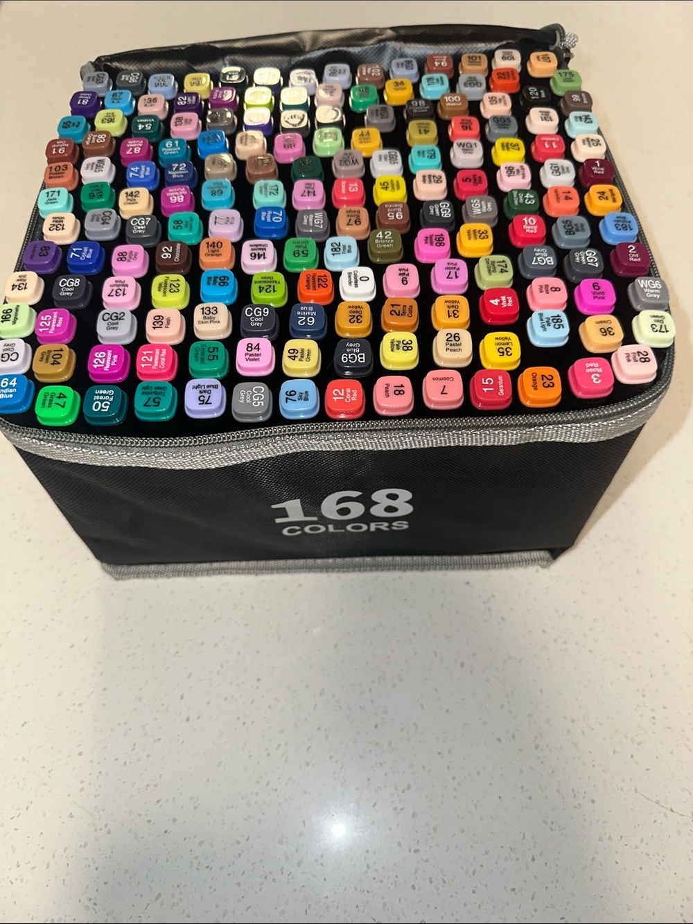 168-Color Dual Tip Marker Set - Black Carrying Case & Marker Drawing Book